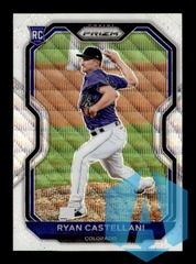 2021 Panini Prizm White Wave Prizm #91 RYAN CASTELLANI Rookie Rockies